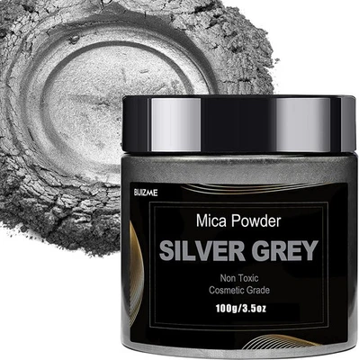Silver Mica Powder Pigment 100g -Cosmetic Grade Metallic Mica Powder for Epox... - Image 1 of 4