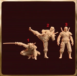 1/43 3pcs Miniatures Figures Japanese samurai Ninja Scene Prop Doll For Cars Toy - Picture 1 of 6