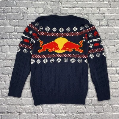 Red Bull Racing Oracle Christmas Jumper Adult Unisex Small Navy FairIsle Sweater - Image 1 of 4