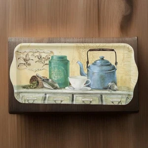 Melamin Tablett ~ Teezeit ~ Jasmin Darjeeling Ceylon Oolong ~ Italien 15"x7" - Bild 1 von 7