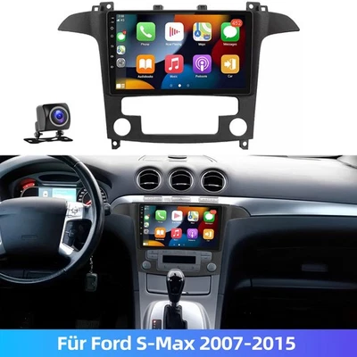 ESSGOO Radio de coche 2+64 GB Carplay Android 15 para Ford S-Max 2006-2015 GPS BT RDS SWC + CAM