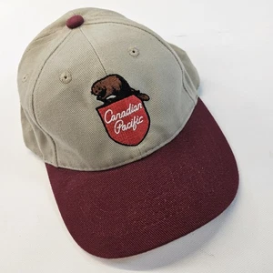 Canadian Pacific (CP) Maroon & Cream Embroidered 1960's Beaver Shield Cap - Picture 1 of 5