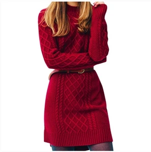 Kiel James Patrick Damen Pulloverkleid rot Gr. XL Zopfmuster Pullover Wollmischung - Bild 1 von 18