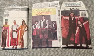 Lot Of Costume Sewing Patterns Cut Vampire, Pirate, Egyptian - Picture 1 of 4