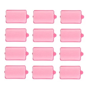 12 PCs Rose Foncé Coiffure Mousse Souple Rouleaux D'Éponge Curlers Outil de5957 - Imagen 1 de 7