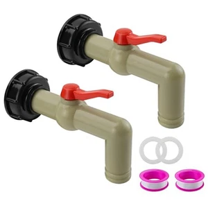 Plastic Faucet Assembly for Rainwater Storage Tanks For 1000L with 2 Gaskets - Picture 1 of 6