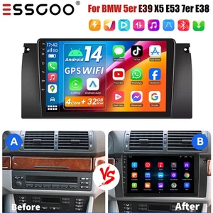 9" For BMW E39 X5 E53 E38 Car Stereo Android14 CarPlay GPS Navigation 2+32G WiFi - Bild 1 von 12