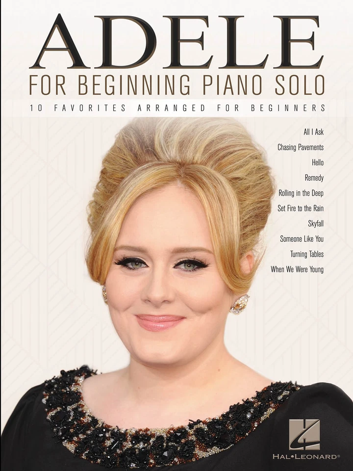 Adele for Beginning Piano Solo Sheet Music Lyrics 10 Pop Songs Hal Leonard Book - Image 1 of 1