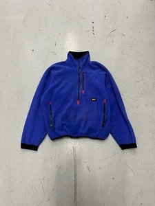 Vintage REI Fleece Jacket MEDIUM 90s Full Zip Blue Gorp Outdoor - Picture 1 of 6