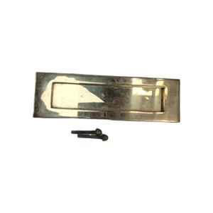 Vintage BRASS LETTERBOX RECLAIMED ORIGINAL PATINA 10" With Fittings Rd Desc - Picture 1 of 16