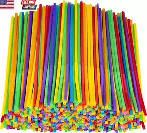 600 Pack Flexible Plastic Drinking Straws, 10.2 Inch Extra Long Colorful Disposa - Picture 1 of 7