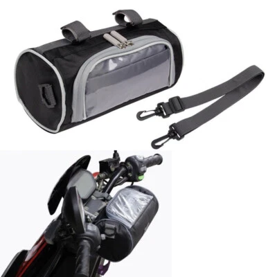 Waterproof Motorcycle Bag Tool Luggage Storage Front Fork Handlebar PU Leather - Image 1 of 4