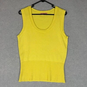 Marilyn Moore Top Womens Large Yellow Cashmere Silk Vintage Yarn Knit Vest - Picture 1 of 6