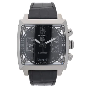TAG Heuer Monaco 24 CAL5113 Calibre 36 Black 40mm Men's Watch + Box & Papers - Picture 1 of 15