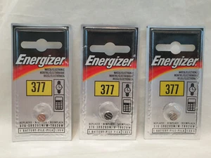 (3) Energizer 377 (376, SR626SW, SR626W) Watch/Electronic Silver Oxi Batteries - Picture 1 of 6