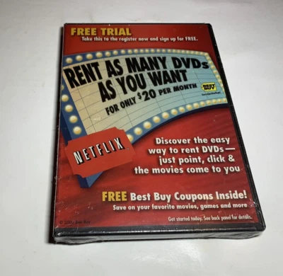 NETFLIX Vintage Advertising CD Free Trial Offer BestBuy Exclusive Sealed - Image 1 of 2