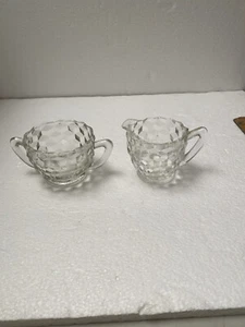 Jeannette Cube Creamer and Sugar - Picture 1 of 5