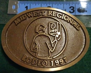 Rare Midwest Regional Rodeo 1997 Belt Buckle 10/25 - Picture 1 of 3