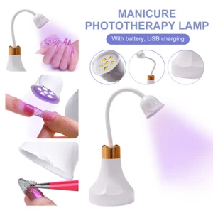18W Lotus Mini Nail Lamp 6LED Nail Drying Lamp Gel Dryer Nail Art Manicure Tool - Picture 1 of 26