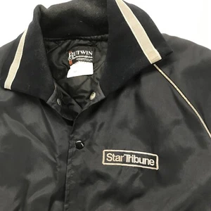 Vintage Men's Star Tribune Satin Jacket - 1980's Minnesota Newspaper Navy - XL - Picture 1 of 10