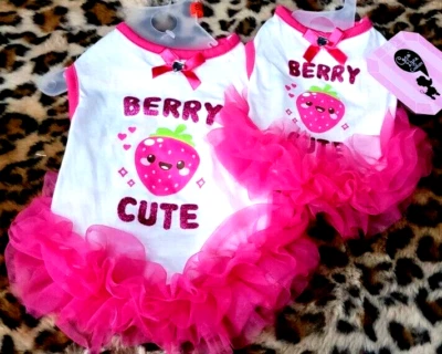 Pet Dress Dog or Cat "BERRY CUTE" sz.  small ea. new w/ tag! - Image 1 of 4