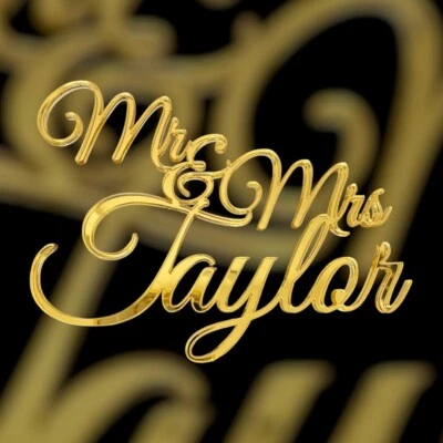 Acrílico Personalizado Compromiso Boda Sr. y Sra Pastel Topper Con Cualquier Nombre Decoración Foto 1 de 4