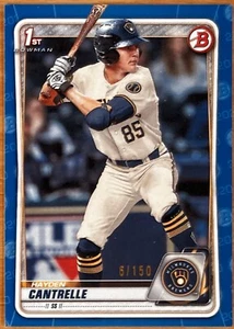 2020 1st Bowman Draft Hayden Cantrelle BLUE Parallel #6/150 Brewers - Picture 1 of 1