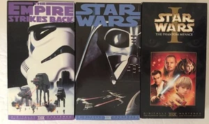 Star Wars VHS 1992 3-Tapes Empire Strikes Back Phantom Menace A New Hope - Imagen 1 de 4