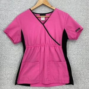 Cherokee Scrub Top Womens Small Pink Nursing Vet Medical Uniform Short Sleeve - Picture 1 of 10
