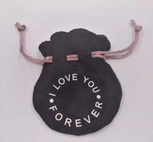 Neu I Love You Forever schwarz Samt Schmuck Etui Charms Ringe Ohrringe - Bild 1 von 1