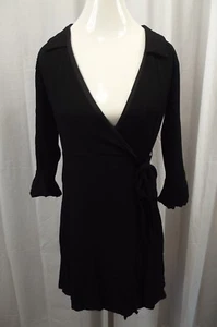 Sexy Vestido Lulus Para Mujer Envolvente Talla S Pequeño Negro Corbata Mangas 3/4 Cuello Cuello en V - Imagen 1 de 5