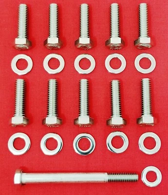 PONTIAC INTAKE MANIFOLD BOLTS KIT 326 350 389 400 421 428 455 GTO STAINLESS HEX - Изображение 1 из 3