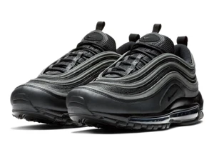 Nike Air Max 97 Retro Sneakers Triple Black ReflectIve Trainers Men New Shoes - Picture 1 of 8