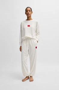 RRP £109. Hugo Boss Womens White Joggers Trousers, Size L, XL New With Tags - Picture 1 of 4