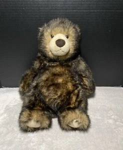 Aurora Bear Plush 14" Frosted Two Tone Black Brown Teddy 14" Toy Pet Lovey 2018 - Picture 1 of 6