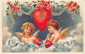 J85/ Valentine's Day Love Holiday Postcard c1910 Cupid Heart 270 - Picture 1 of 4