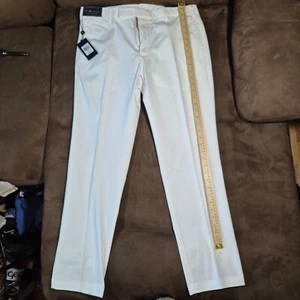NWT DEAD STOCK POLO RALPH LAUREN TWILL STRETCH CHINO PANTS WHITE 36x32 (SOILED) - Picture 1 of 23
