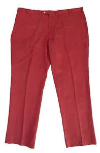 Paul Fredrick 100% Linen Trousers Pants Watermelon Mens Size 50 x 34” Fast Ship - Picture 1 of 12