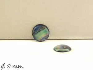 2 Stk. Abalonen Perlmutt Cabochons zum Einkleben in Fassungen, Ø 8 mm - Bild 1 von 1