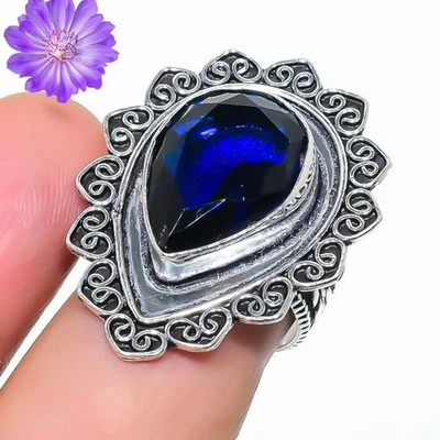 Blue Tanzanite Gemstone 925 Sterling Silver Ring Handmade Jewelry Ring For Gift - Image 1 of 4