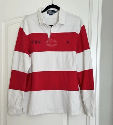 Vintage Polo Ralph Lauren Rugby Shirt Mens Large Red White Striped NYC - Image 1 of 4
