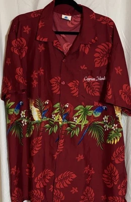 Lotus CAYMAN ISLANDS Tropical Birds MENS Button Up Colorful SHIRT Sz. 2XL - Image 1 of 4