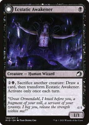 (2x FOIL) ECSTATIC AWAKENER // AWOKEN DEMON - Innistrad MID – MTG Magic Card - Image 1 of 4