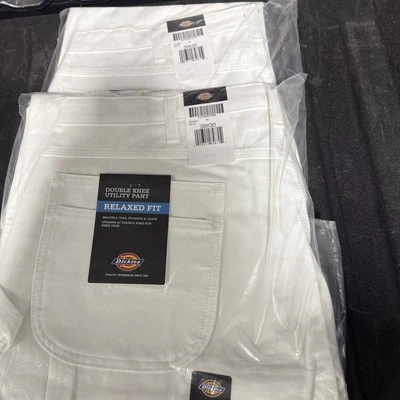 Dickies Men'S Double Knee Pants 38X30 White - Image 1 of 2