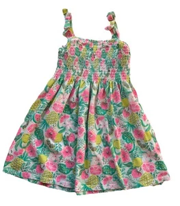 Cynthia Rowley Sun Dress Tropical Fruit Pink Green Gold Glitter Size XS 4 - Picture 1 of 8