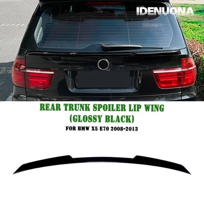 Rear Trunk Spoiler Middle Wing Splitter Kit For BMW X5 E70 2008-2013 2010 Black — 第 1/4 张图片