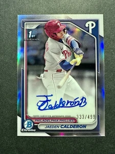 Jaeden Calderon 2024 Bowman Chrome #CPA-JCN 1st Auto Refractor /499 Phillies - Bild 1 von 2