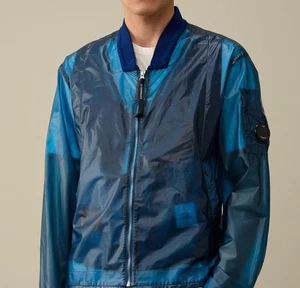 C.P COMPANY PIUM MENS BOMBER JACKET TRANSPARENT BLUE SIZE 50eu PTP 23” BRAND NEW - Picture 1 of 12