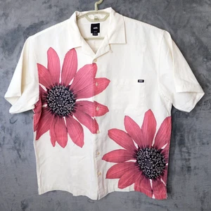 Vans Shirt Mens M Off the Wall Loose Fit Floral Pink Flower Big Daisy Sunflower - Picture 1 of 8