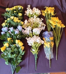 Lot of 11 New Bundles Colorful Artificial Flowers - Picture 1 of 9